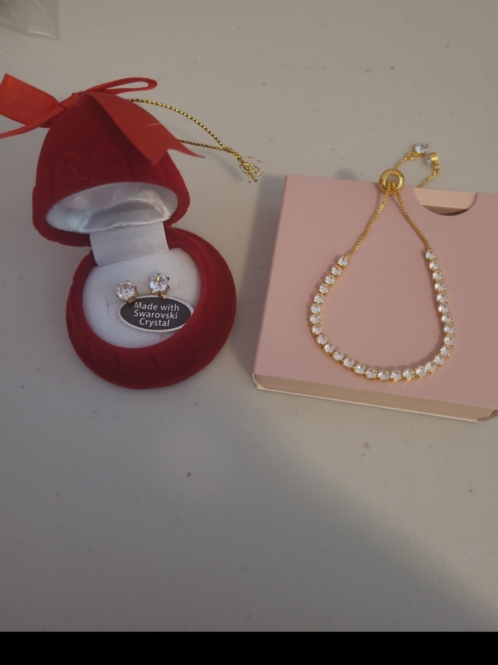Swarovski Crystal Gold-Tone Tennis Bracelet and Stud Earrings Set - Gold & Clear